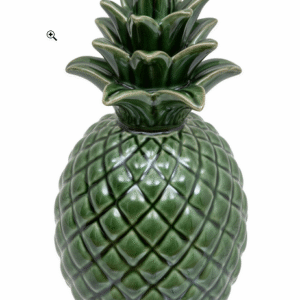 Ananas décoratif en grès naturel, vert H.20 cm