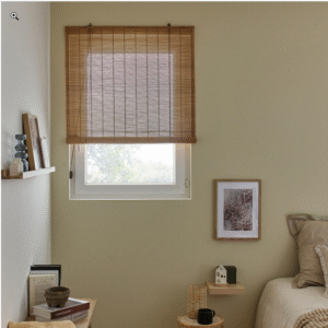 Store enrouleur tamisant Bambou unda naturel, l.90 x H.180 cm, INSPIRE