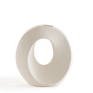 Vase décoratif en céramique H16 cm, Jolia - Blanc - taille unique