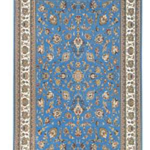 Hamid - Tapis 225x150cm motif floral oriental bleu