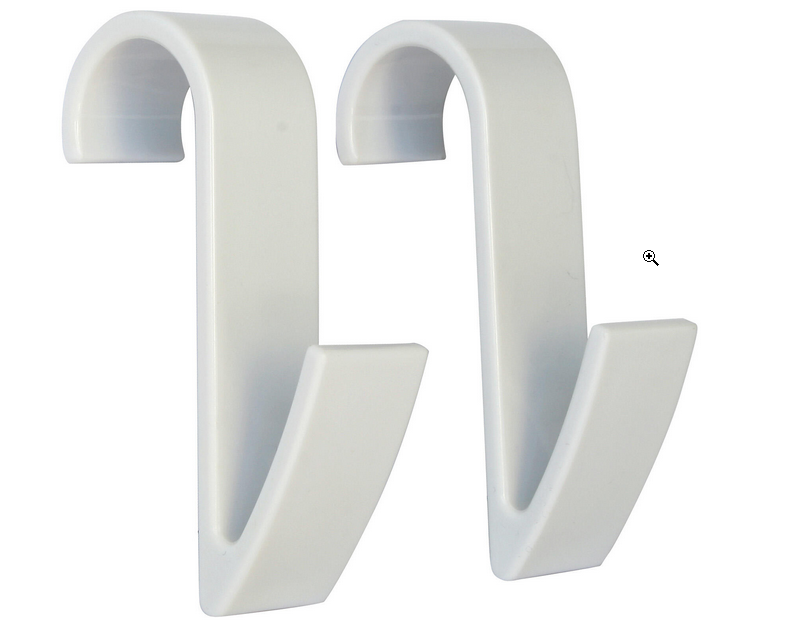Lot de 2 crochets pour sèche-serviettes tube rond blanc