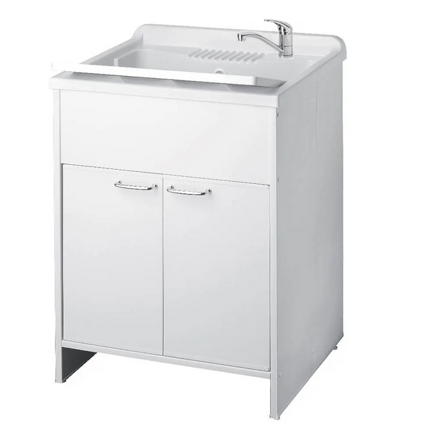 Lavabo en résine 60x50 cm avec plan et kit de vidange