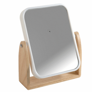 Miroir grossissant carré à poser Scandi blanc x 2